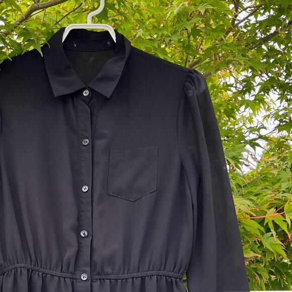 vintage black dress with sheer arms - Picture 3 of 6